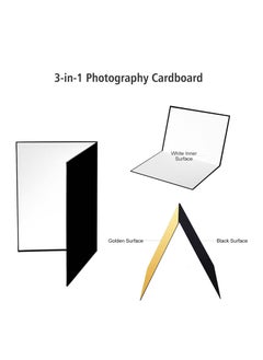 Generic Lighting 3 In 1 Light Reflector Cardboard Photography Folding Diffuser for Glass Ceramic Jewelry Cosmetics Food Product Still Life Photo Shooting Thick Paper Double Sided Board (A4 Gold)  - Image 3