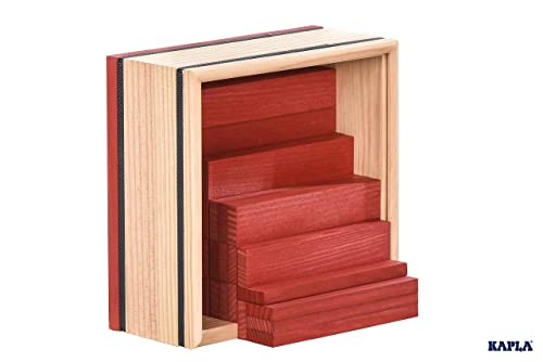 KAPLA 40 Squares Red - Wooden Construction Set - 40 Red Colored Building Planks - for Ages 3+ - Image 4