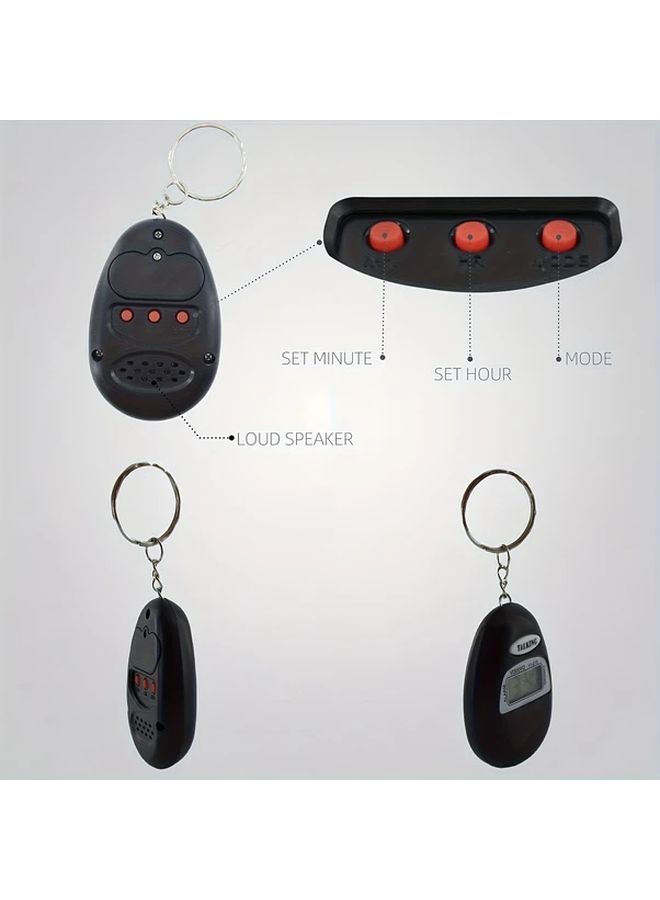 Talking Keychain Clock Voice Announcement Large Digital Display Black - Image 3