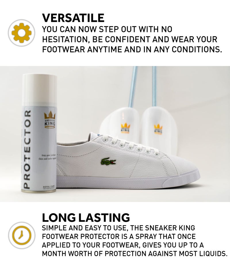 Sneaker King Royal Care Sneaker Protector Stain & Water Repellent Spray 200ml (2 pcs, White) - Image 4