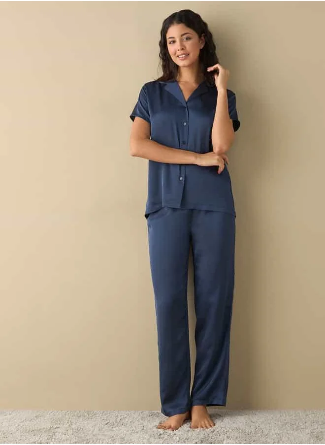 FAV Camp Collar Shirt and Pyjama Set