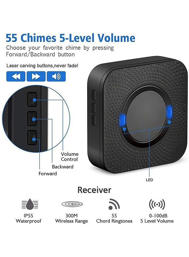 Wireless Doorbell with 2 Remote Push ons and 1 Receiver , Waterproof, Dustproof for Office and Home - Image 3