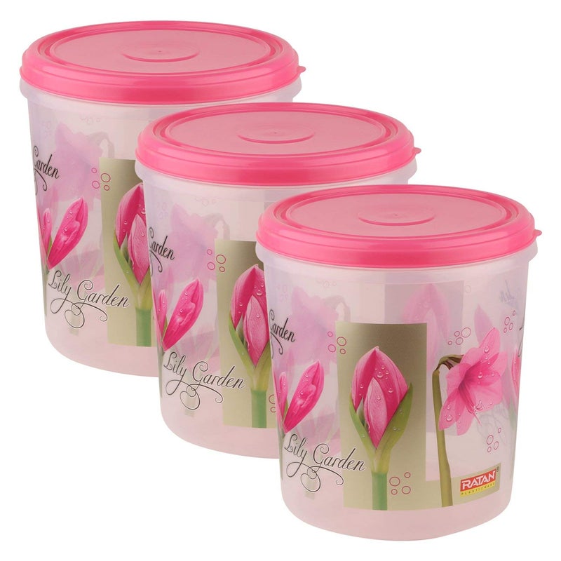 AIR O MATIC Ruby Plastic Container Set 3 Pieces 5kg 7kg 10kg Pink - Image 2