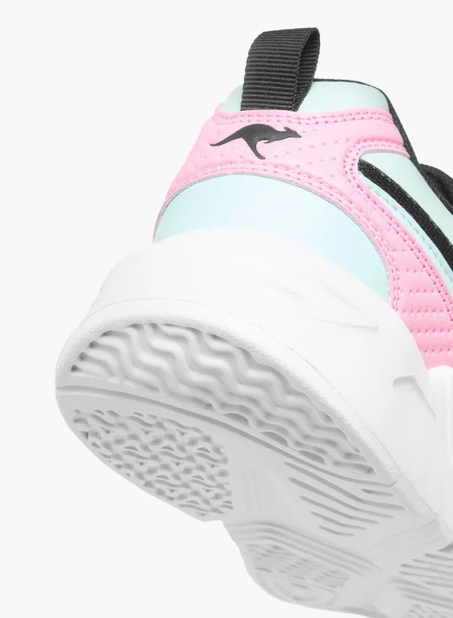 kangaROOS Girls' Logo Detail Sports Shoes with Hook and Loop Closure