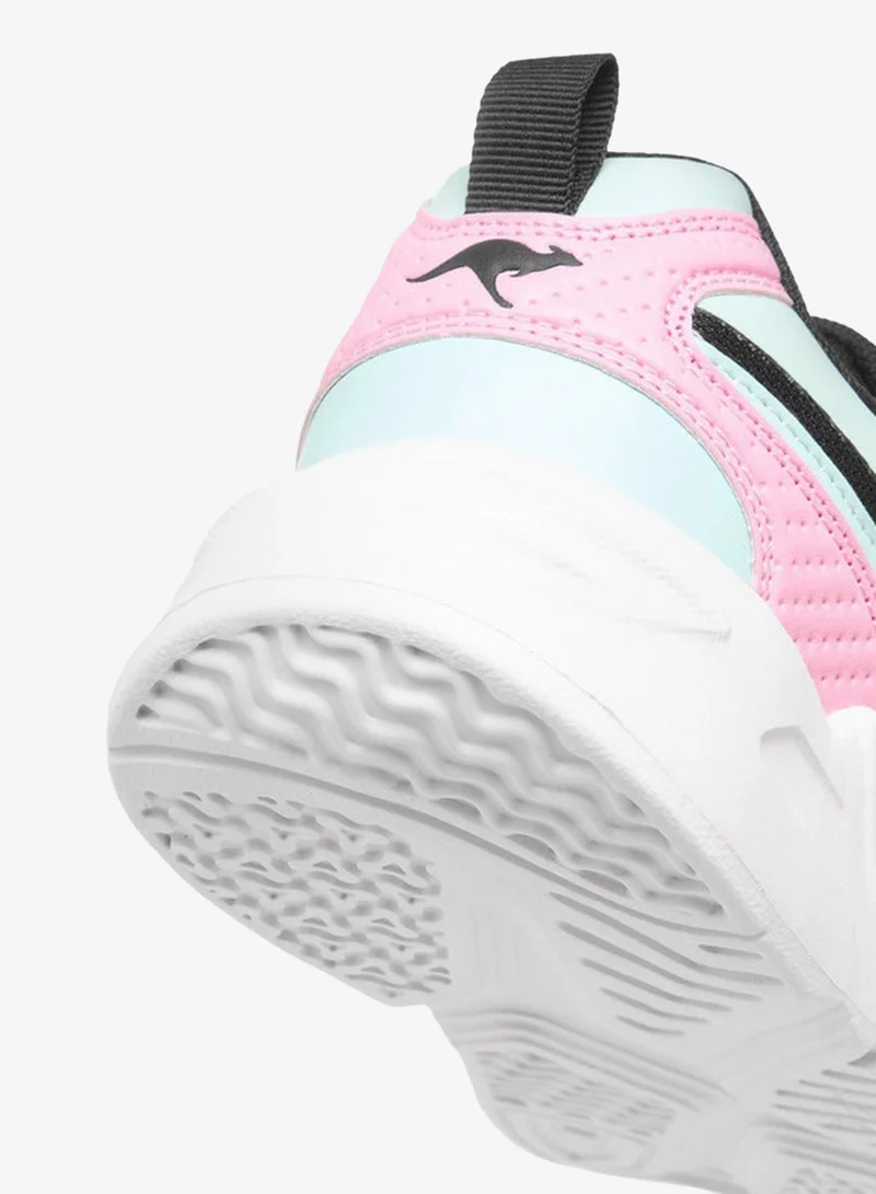 kangaROOS BLACK Girls' Logo Detail Sports Shoes with Hook and Loop Closure for Women | Best Price UAE