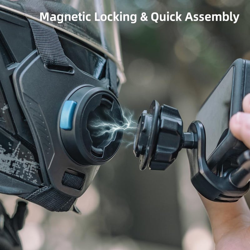 SUREWO Magnetic Quick Release Motorcycle Helmet Chin Strap Mount Compatible with Go pro Hero 13,12,11,10, 9, 8, 7, (2018), 6 5,DJI Osmo Action 6/5 Pro/4/3/2, AKASO, SJCAM and More - Image 3