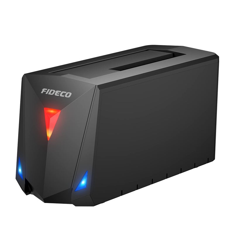 FIDECO Hard Drive Docking Station, USB 3.0 Docking Station for 2.5 3.5 inch SATA HDD SSD, Hard Drive Enclosure with 12V Power Adapter, Support Maximum 18TB Hard Drive - Image 1