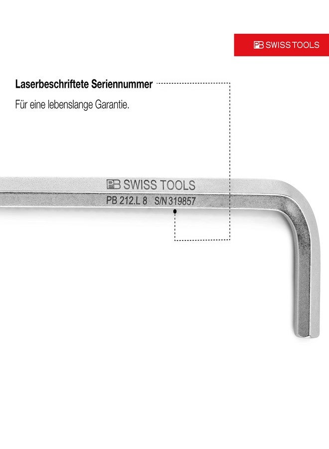PB Swiss Tools Hex Key Set PB 212.LH-8 CN | 100% Swiss Made | 8-Piece Allen Wrench Set Size 1.5-8 mm with Ball End, in Practical Holder - Image 3