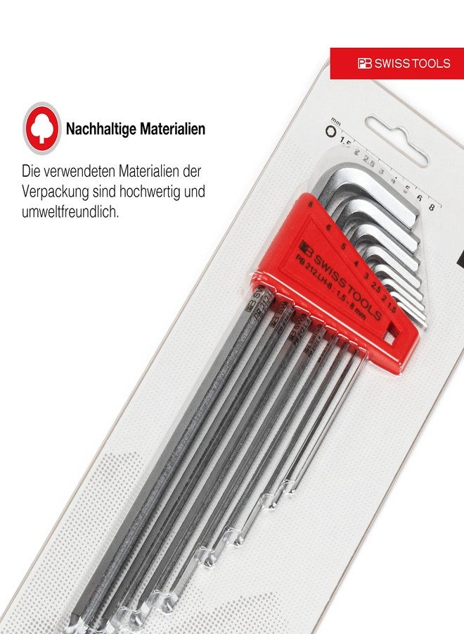 PB Swiss Tools Hex Key Set PB 212.LH-8 CN | 100% Swiss Made | 8-Piece Allen Wrench Set Size 1.5-8 mm with Ball End, in Practical Holder - Image 5