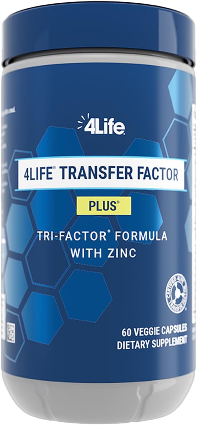 4Life Transfer Factor Plus  Support with Zinc Super Mushroom Blend Maitake Shiitake Agaricus and Colostrum  Egg Yolk Extracts  60 Capsules - Image 1