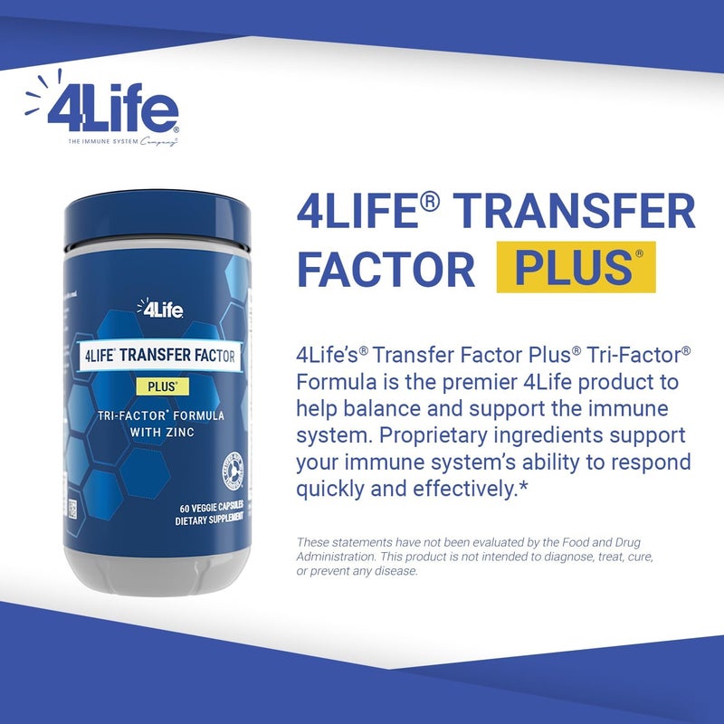 4Life Transfer Factor Plus  Support with Zinc Super Mushroom Blend Maitake Shiitake Agaricus and Colostrum  Egg Yolk Extracts  60 Capsules - Image 3