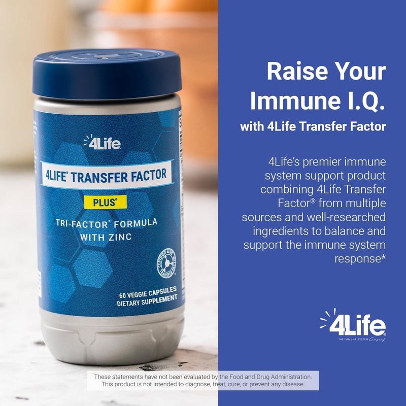 4Life Transfer Factor Plus  Support with Zinc Super Mushroom Blend Maitake Shiitake Agaricus and Colostrum  Egg Yolk Extracts  60 Capsules - Image 4