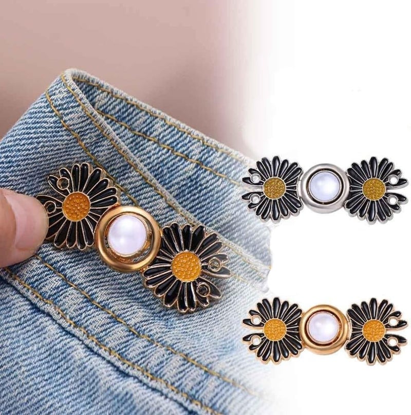 Kofati 2 Set Adjustable Waist Buckle Adjustable Pant Waist Tightener Button Pins Sewing Button Waist Tightener Clip Waist Adjuster Clips for Dresses Pants Jeans Sleeves Too Big Loose  - Image 1