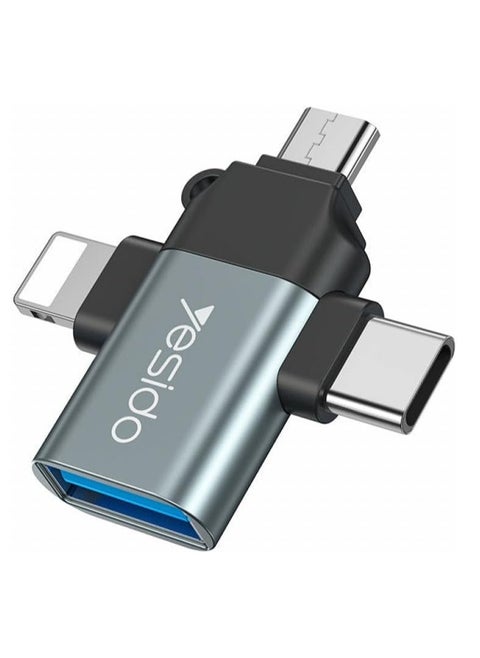 GS15 3 in 1 USB To Micro + Lightning + Type-C OTG Converter | HighEnd