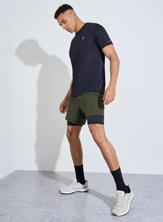 ستايلي اكتيف Men Olive 2in1 Running Shorts