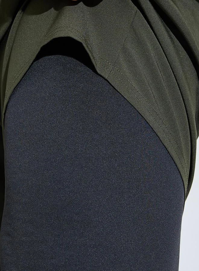 Styli Active  Men Olive 2in1 Running Shorts for Men | Best Price UAE