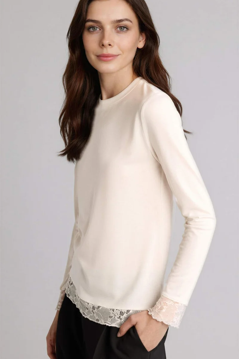 DeFacto Slim Fit modal Long Sleeve Tunic