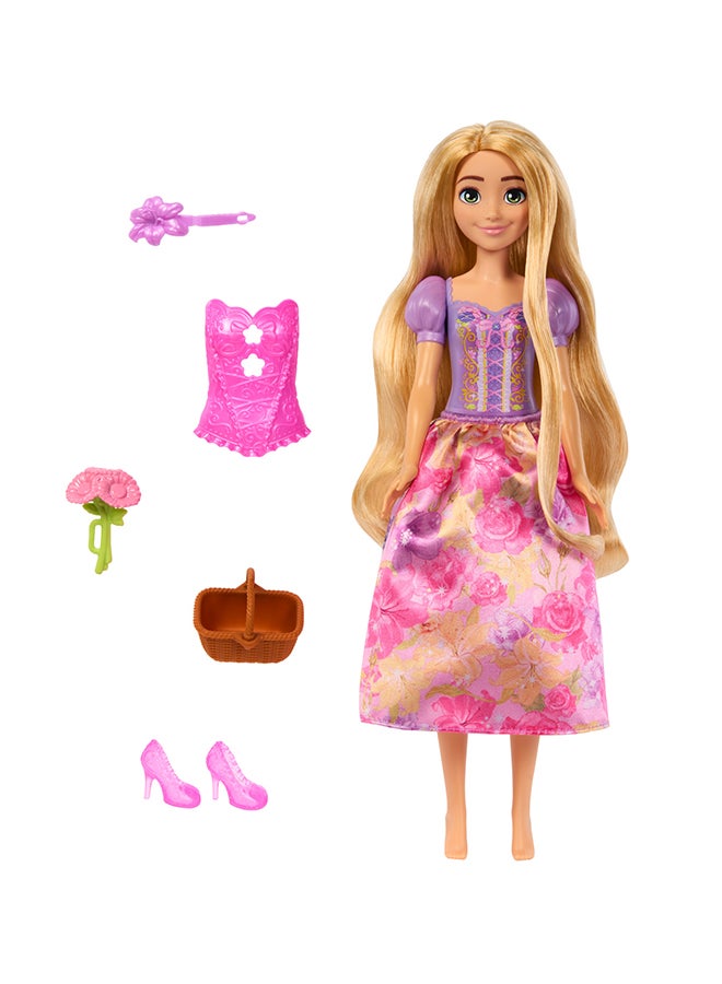 Disney Princess Princess Rapunzel Fashion Doll Set, Spin & Reveal with 11 Surprises Including 5 Accessories, 5 Stickers & Play Scene, Inspired by Movie - Image 2