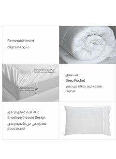 Donetella Comforter Set 4-Pcs Single Size Bed Fits(120 x 200 Cm) Bedding With Pom pom Lace And Removable Filler, White  - Image 4