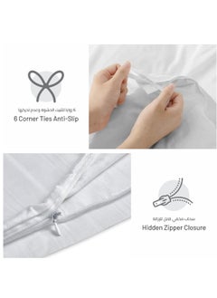 Donetella Comforter Set 4-Pcs Single Size Bed Fits(120 x 200 Cm) Bedding With Pom pom Lace And Removable Filler, White  - Image 5