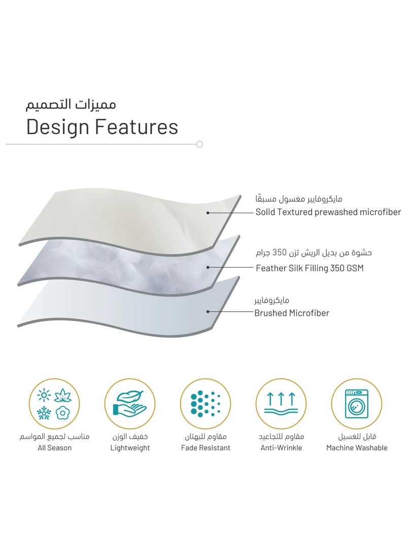 Donetella Comforter Set 4-Pcs Single Size Bed Fits(120 x 200 Cm) Bedding With Pom pom Lace And Removable Filler, White