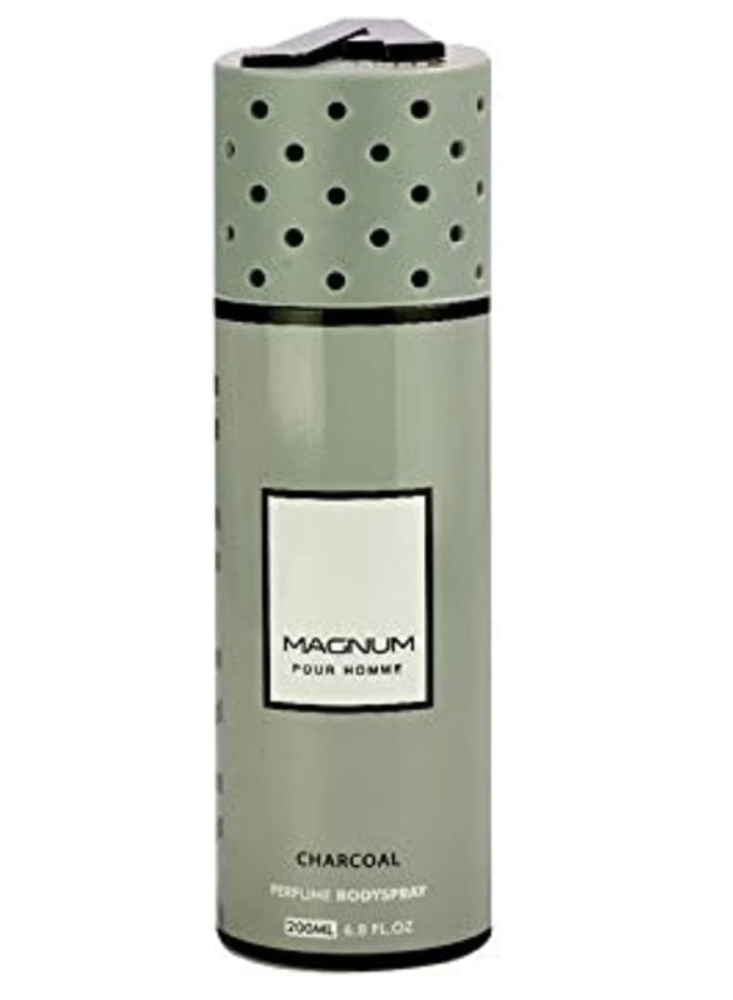 Armaf Magnum Pour Homme, Charcoal For Men, 200ML Perfumed Body Spray, For Him, Grey