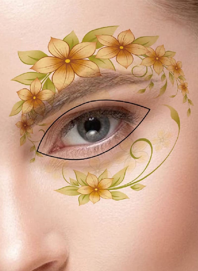 SYOSI Eye Tattoo Stickers, 20 Sheets Eyeshadow Stickers, Temporary Eyeliner Decals, erfly Flower Face Fake Makeup for Women Girls Masquerade Party Decoration - Image 5