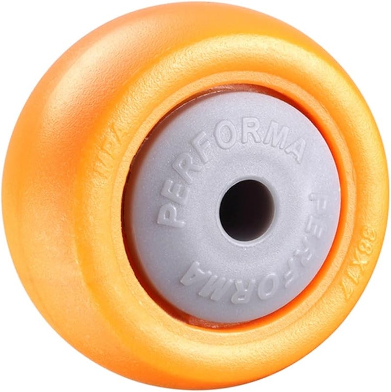 Heavy Duty 60kg Orange Swivel Castor Wheels 1.0 Inch Rubber Furniture Caster 4Pcs - Image 5