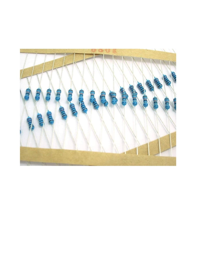 1/4W Metal Film Resistor, 5 Colour Ring Band 1% Ω Ohms Tolerance, For Electrical DIY Pack of 50 (1/4W 1KΩ (1000ohms))  - Image 3