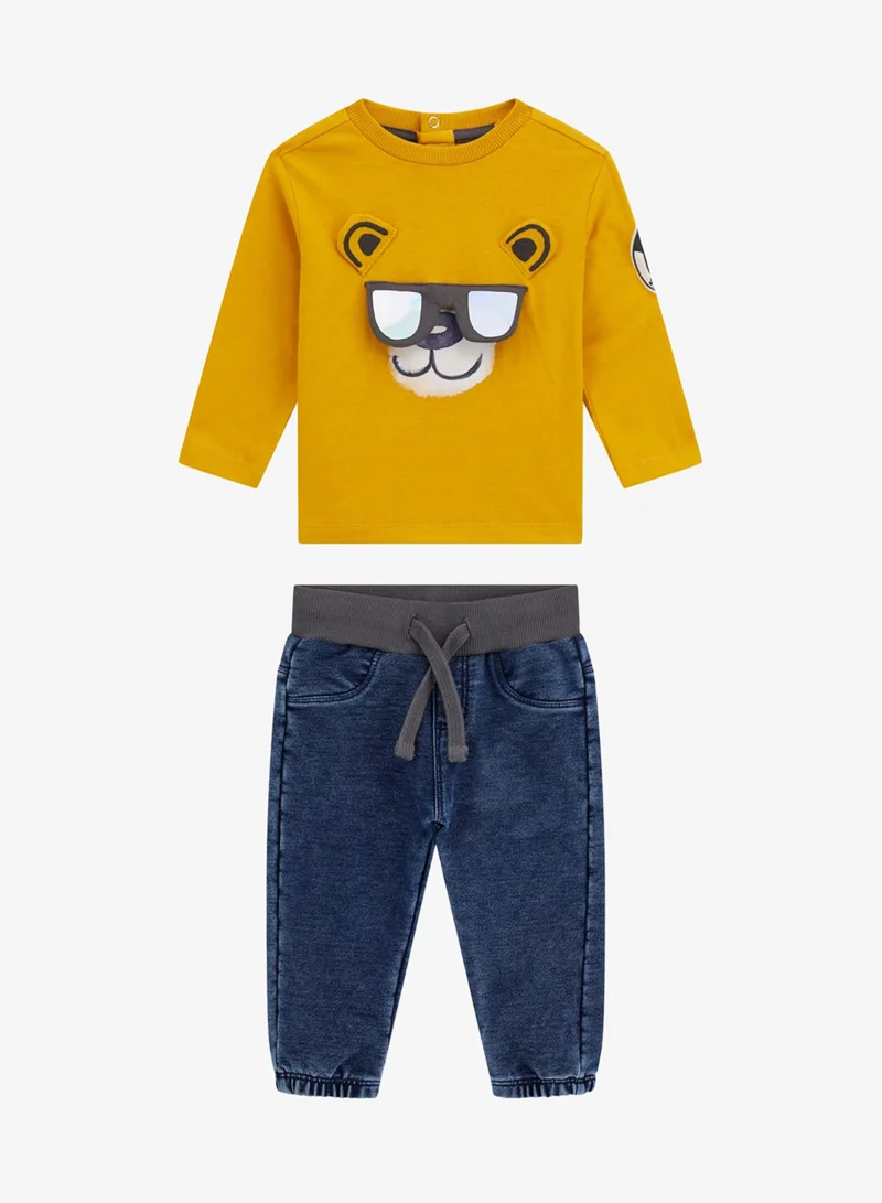 GUESS Kids Crew Neck T-Shirt and Denim Pant Sets