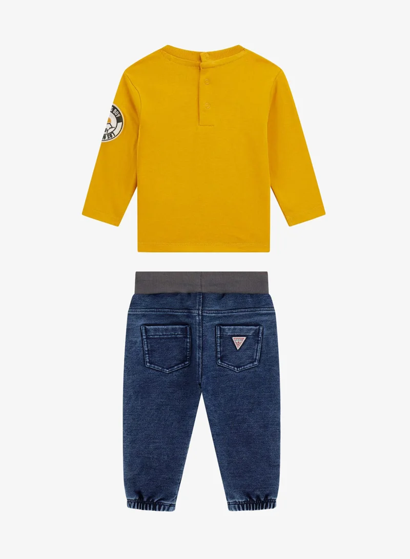 GUESS Kids Crew Neck T-Shirt and Denim Pant Sets
