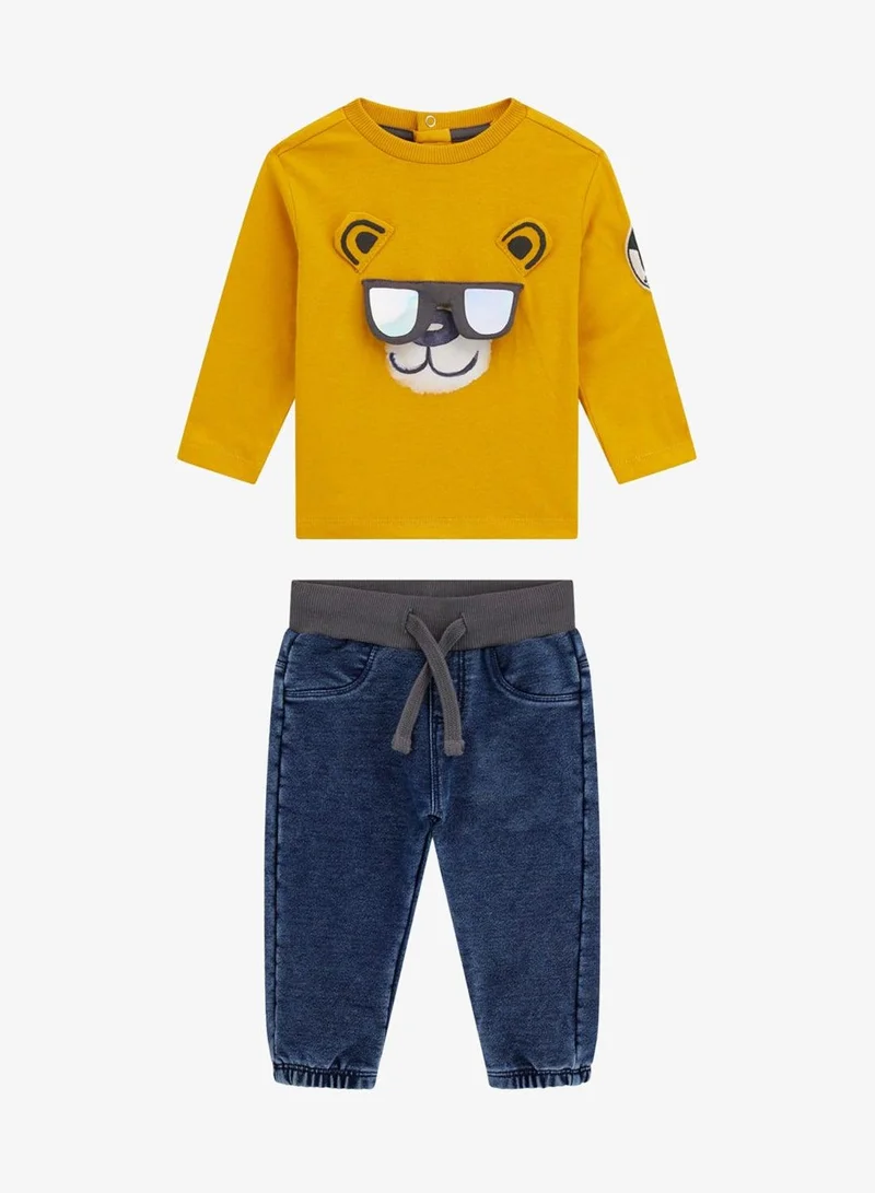 GUESS Kids Crew Neck T-Shirt and Denim Pant Sets