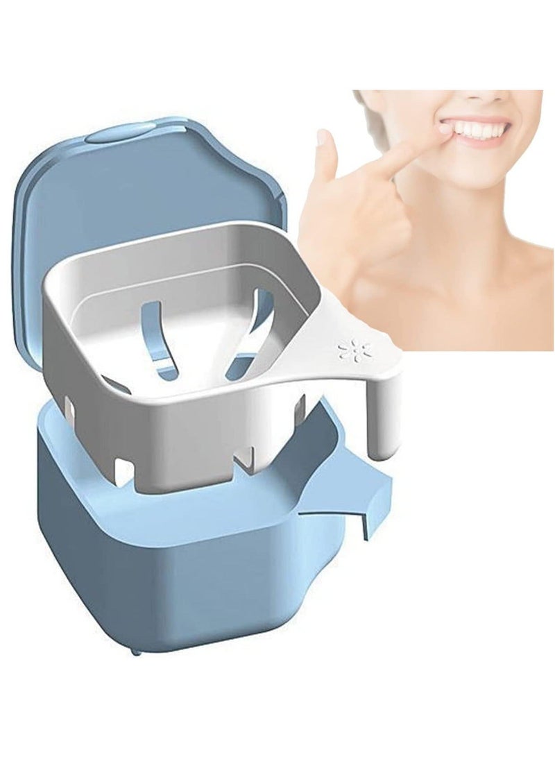 Generic Denture Box Dental Bath Dual Purpose Hygienic Denture Case for Storage and Immersion of Mouthguards, Ortho Retainers, and Dental Appliances  - Image 1
