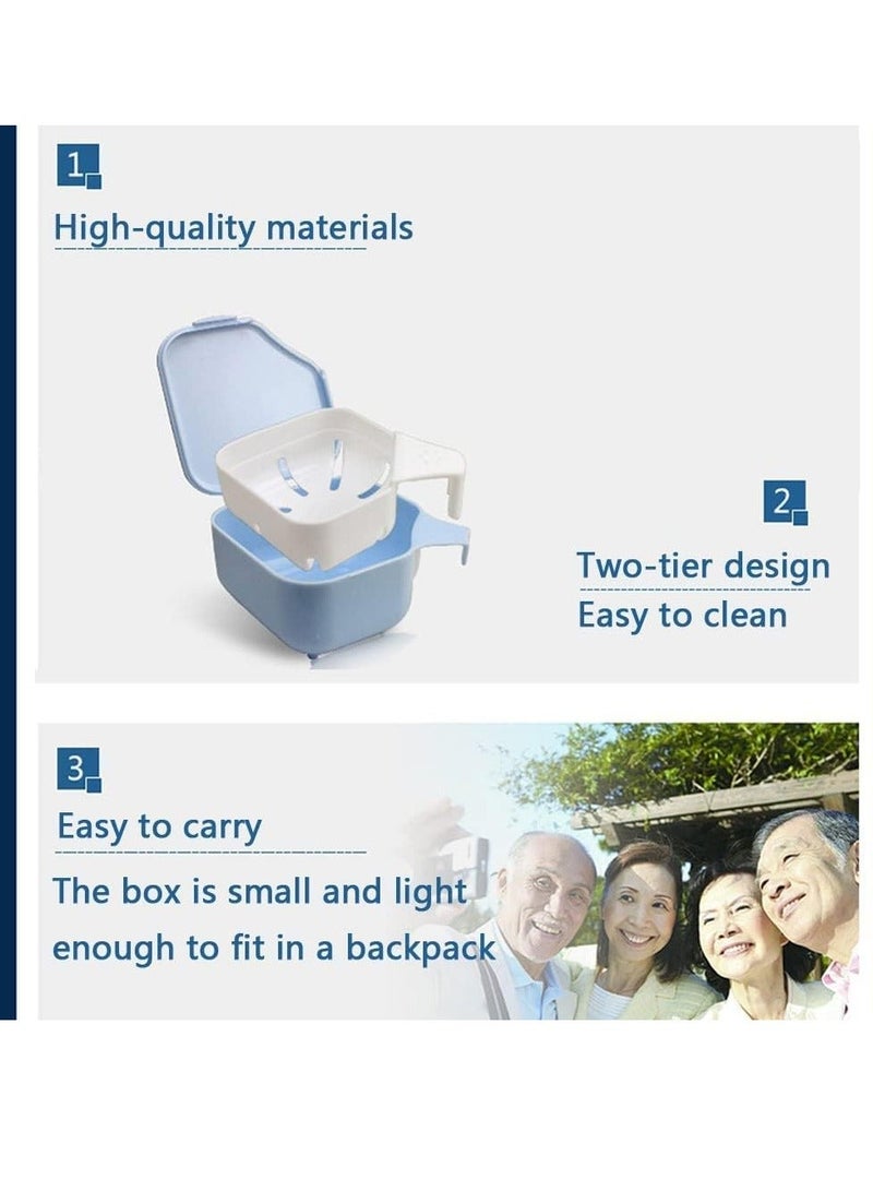 Generic Denture Box Dental Bath Dual Purpose Hygienic Denture Case for Storage and Immersion of Mouthguards, Ortho Retainers, and Dental Appliances  - Image 2
