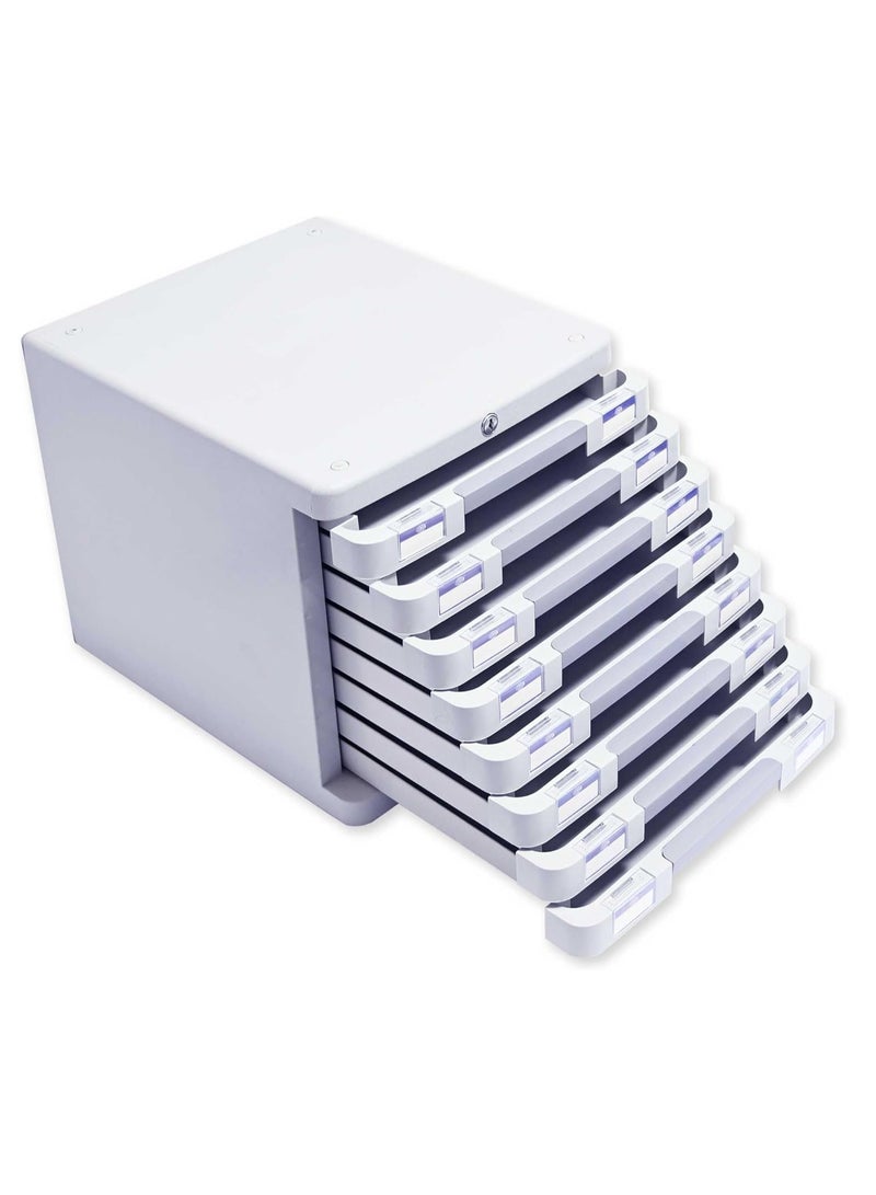 FIS File Cabinet 8-Drawers with Key Grey - FSOTUS-23BK - Image 1