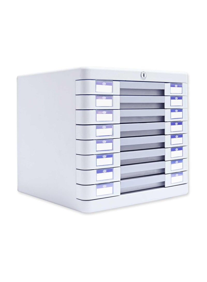 FIS File Cabinet 8-Drawers with Key Grey - FSOTUS-23BK - Image 4