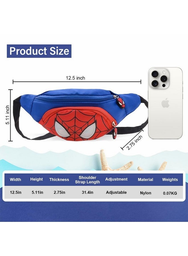 PALAY¬Æ Kids Chest Bag - Cartoon Spider Man Print Shoulder Fanny Pack Crossbody With Adjustable Quick Release Strap, Lightweight Travel Bag, Blue - Image 2