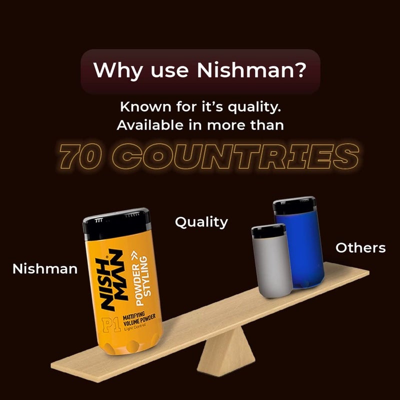 nishman Mattifying Hair Volumizing Powder Wax Matte Finish 24 Hrs Strong Hold For Men Hair Styling Powder Wax 10g Pack of 1 - Image 4