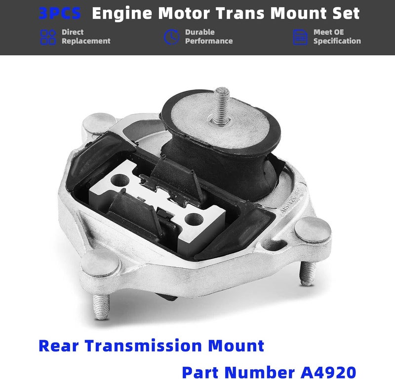 3PCS Engine Motor Transmission Mount Set for Audi - Image 4