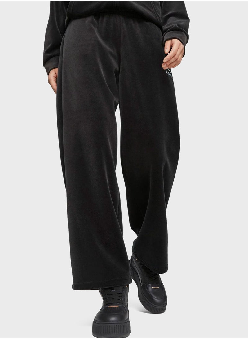 PUMA - Essential Elevated Velour Straight Pants - Image 1