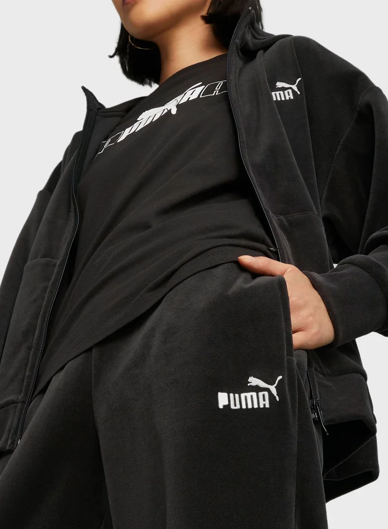 PUMA Essential Elevated Velour Straight Pants