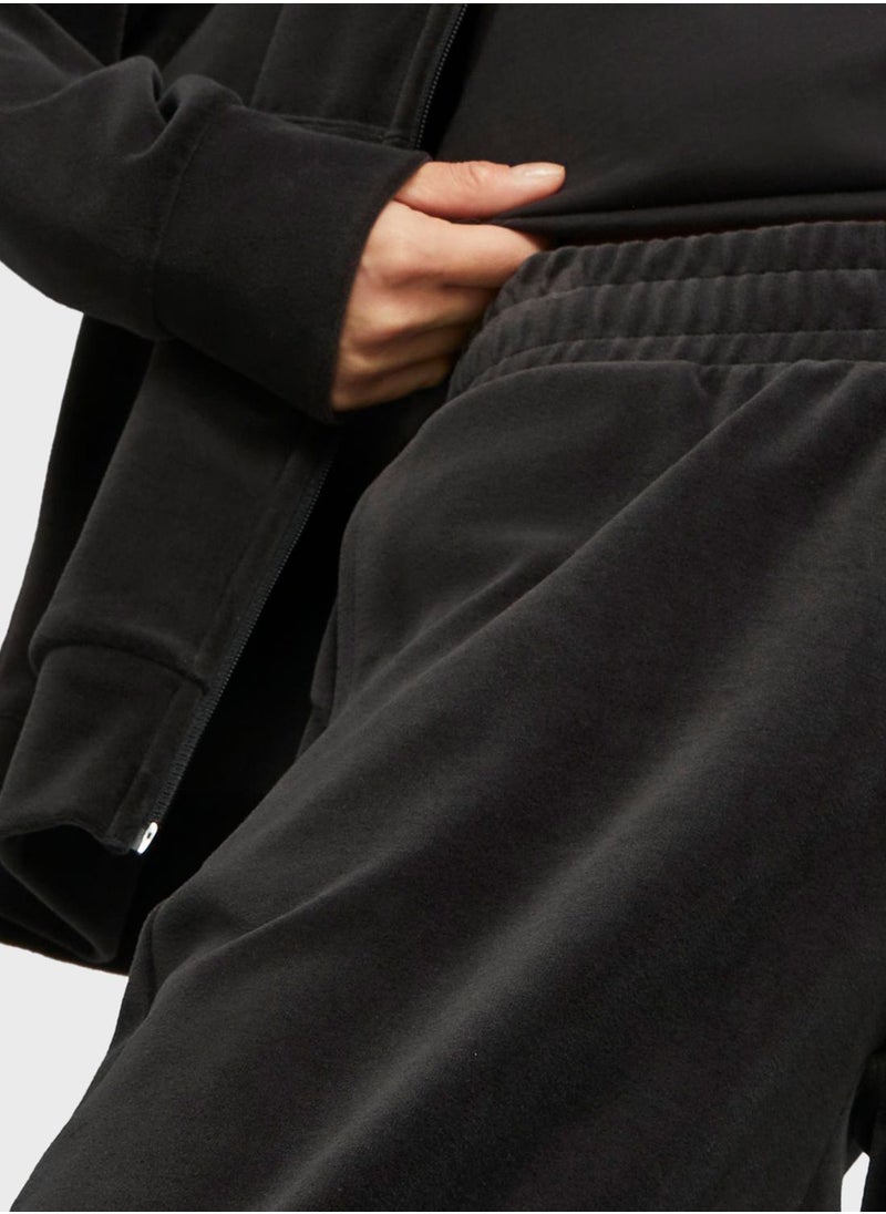 PUMA - Essential Elevated Velour Straight Pants - Image 1