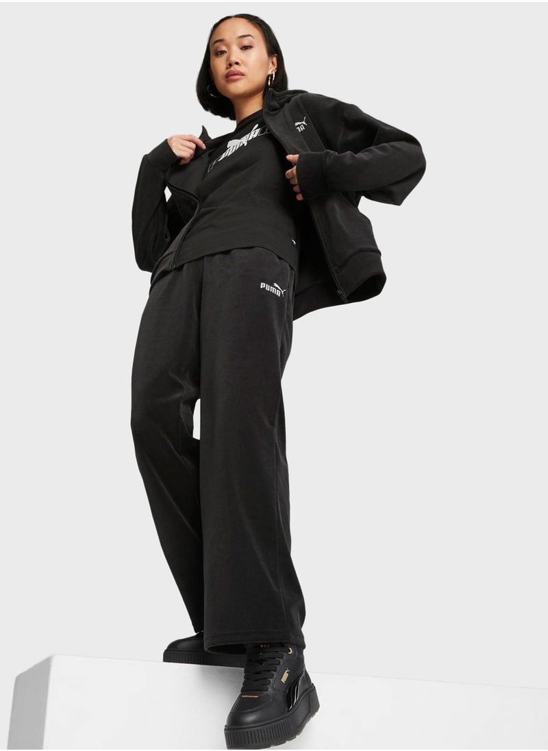 PUMA - Essential Elevated Velour Straight Pants - Image 1