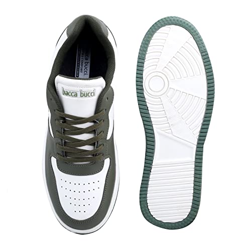 Bacca Bucci® Emily Low-top Flat Sole Sneakers for Women | Colorblock Shoes with Rubber Outsole- Olive, Size UK38 - Image 5
