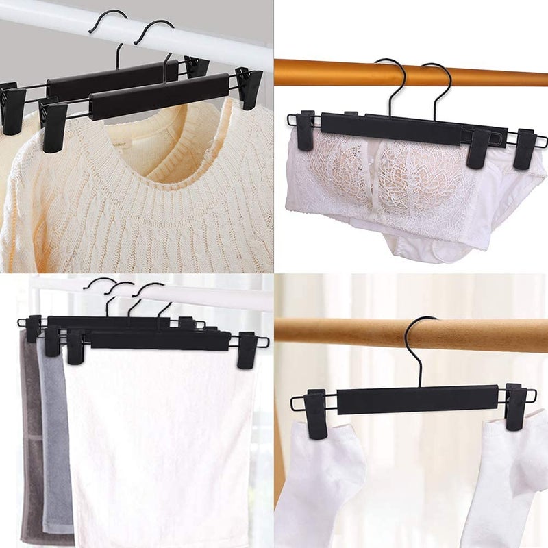 Lamitocs Skirt Hangersï¼ŒPants Hangers with Clipsï¼Œ360 Â° Swivel Hooks Space Saving Hangers for Pants, Skirts, Clothes, Jeans (10Pack, Black) - Image 5