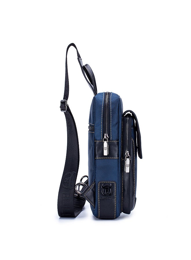 BULLCAPTAIN Men Leather Sling Bag Casual Chest Bag Pack Crossbody Bag Sling Backpack Travel Shoulder Backpack  - Image 4