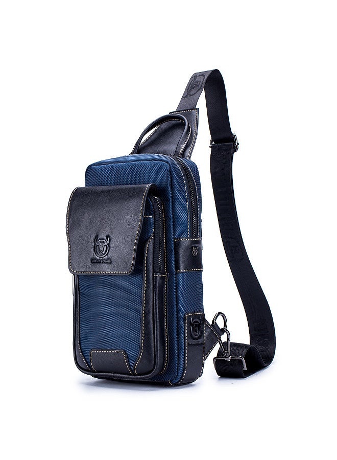 BULLCAPTAIN Men Leather Sling Bag Casual Chest Bag Pack Crossbody Bag Sling Backpack Travel Shoulder Backpack  - Image 1