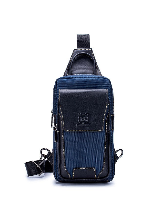 BULLCAPTAIN Men Leather Sling Bag Casual Chest Bag Pack Crossbody Bag Sling Backpack Travel Shoulder Backpack  - Image 2