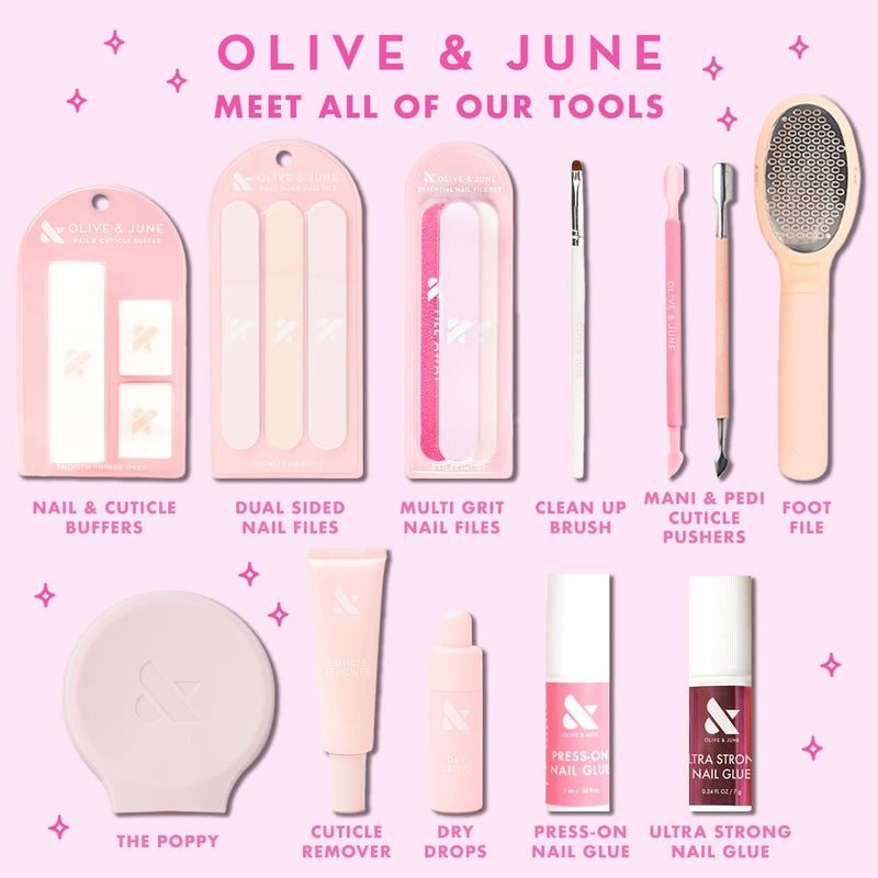 Olive & June Nail File Pack | 3 Dual-Sided Nail Files for Smoothing & Shaping | 2 Salon-Style for Manicures + Pedicures | Pro-Quality Nail Tools for At-Home Use | Gentle Dual-Grit Finish - Image 5