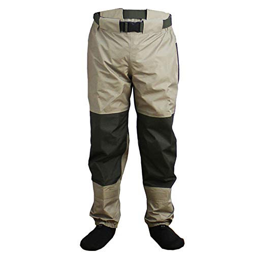 Kylebooker Breathable Stockingfoot Waist High Pant Waders KB003 Khaki (XL) - Image 1